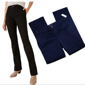 𝅺NWT Old Navy Black Mid-Rise Boot-Cut Twill Pants Women’s Sz 8